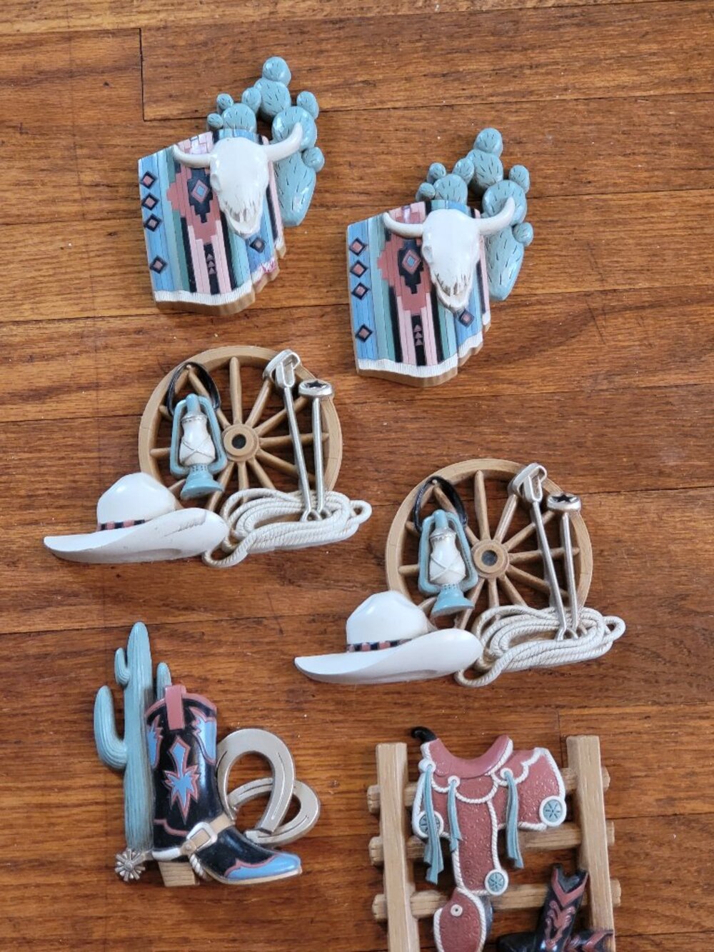 Burwood Vintage 1995 Southwest Cowboy Western Wall Decor Home Interior Set x6 T7